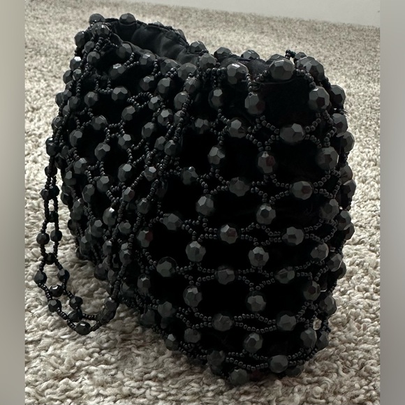 Vintage Black Beaded Purse - Picture 6 of 9